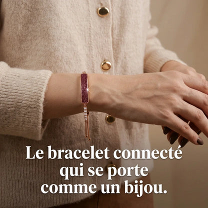 [FR] Bracelet Tetra or rose carmin porté au poignet