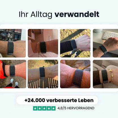 Fitmo Kunden tragen das Vitro im Alltag, Bewertung 4,8 von 5 auf Trustpilot [DE]